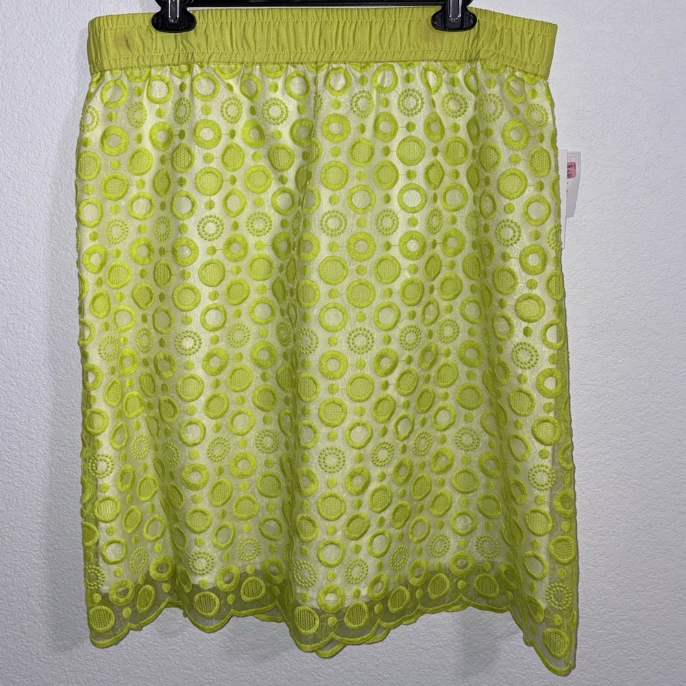 Liz Claiborne Vibrant Green A-Line Skirt